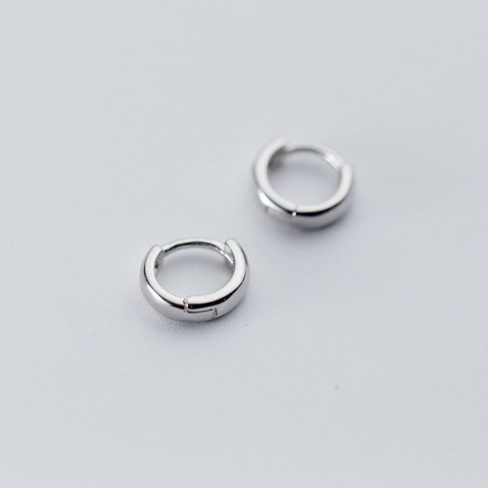 Silver S925 tiny huggie earrings- 8mm SH003 Silver